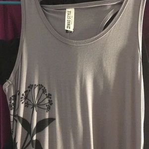 Mad style maxi dress Grey with black flower. Tank